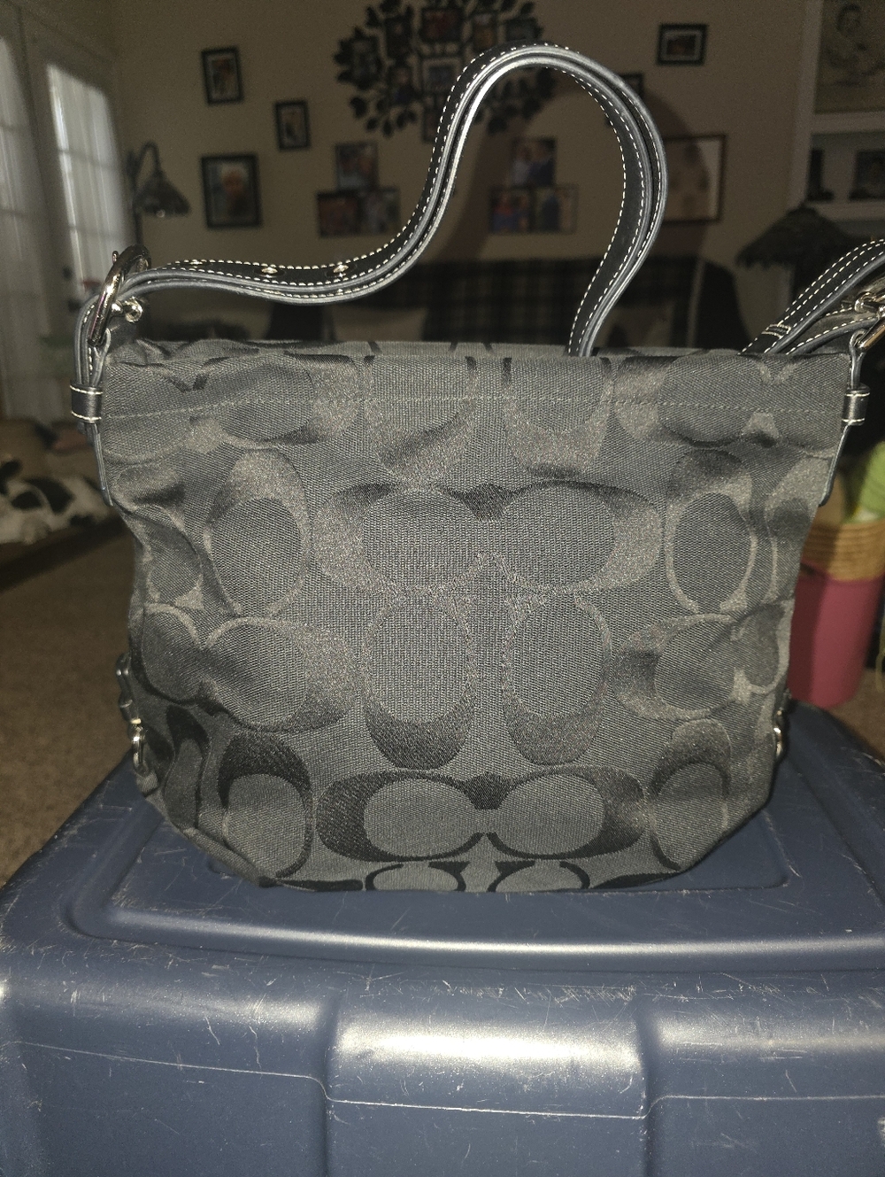 Coach Black Signature Soho Bag Or 24cm Bag with Leather Handles - Picture 2 of 13
